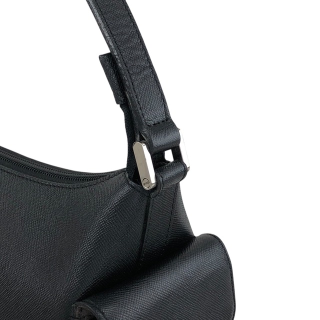 BURBERRY バーバリー ハンドバッグ ブラック ロゴ レザー サイドポケット vintage ヴィンテージ オールド bugrks