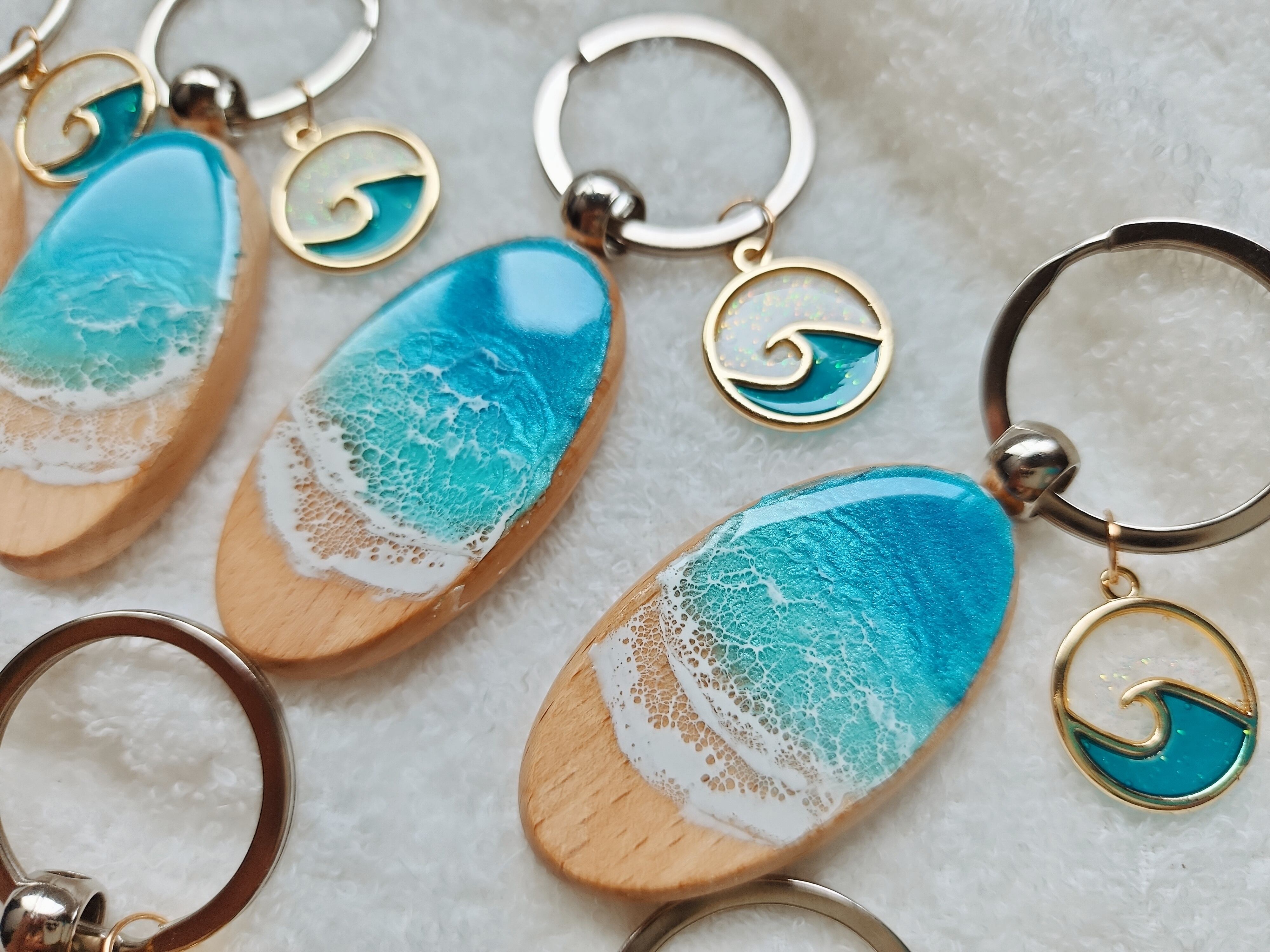 342.オーシャンレジンアート キーホルダー | Leaf Edgez