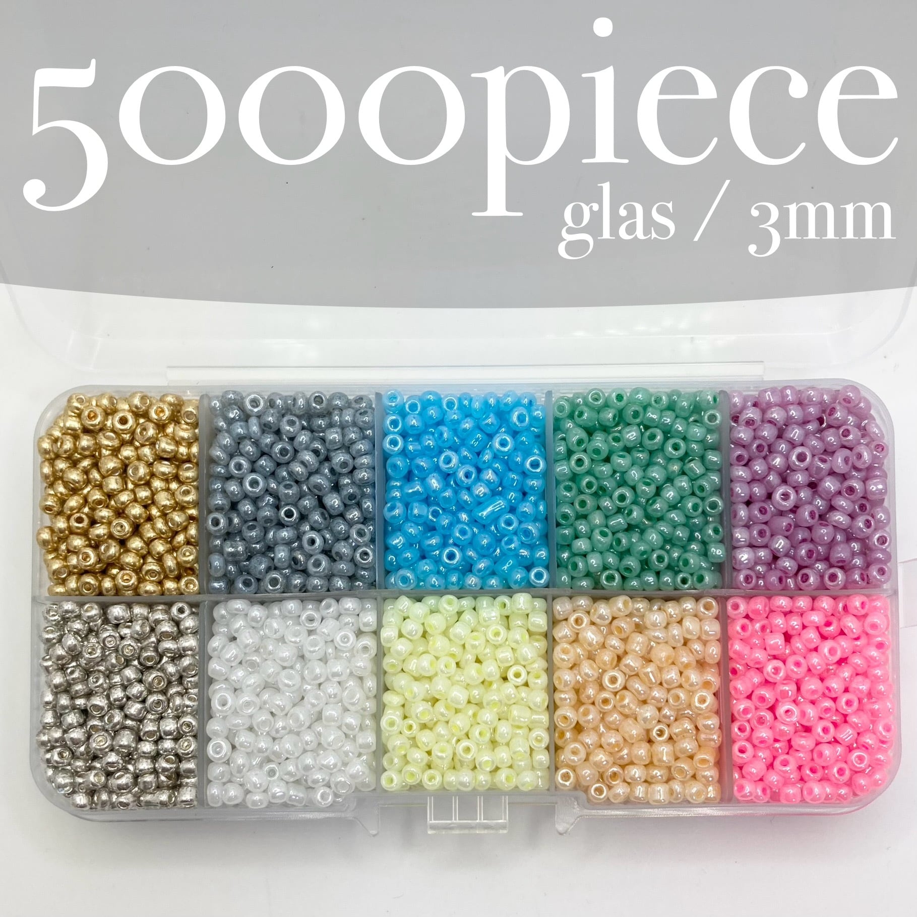 JSE パステルガラスシードビーズセット / 5000piece / 3mm | beads