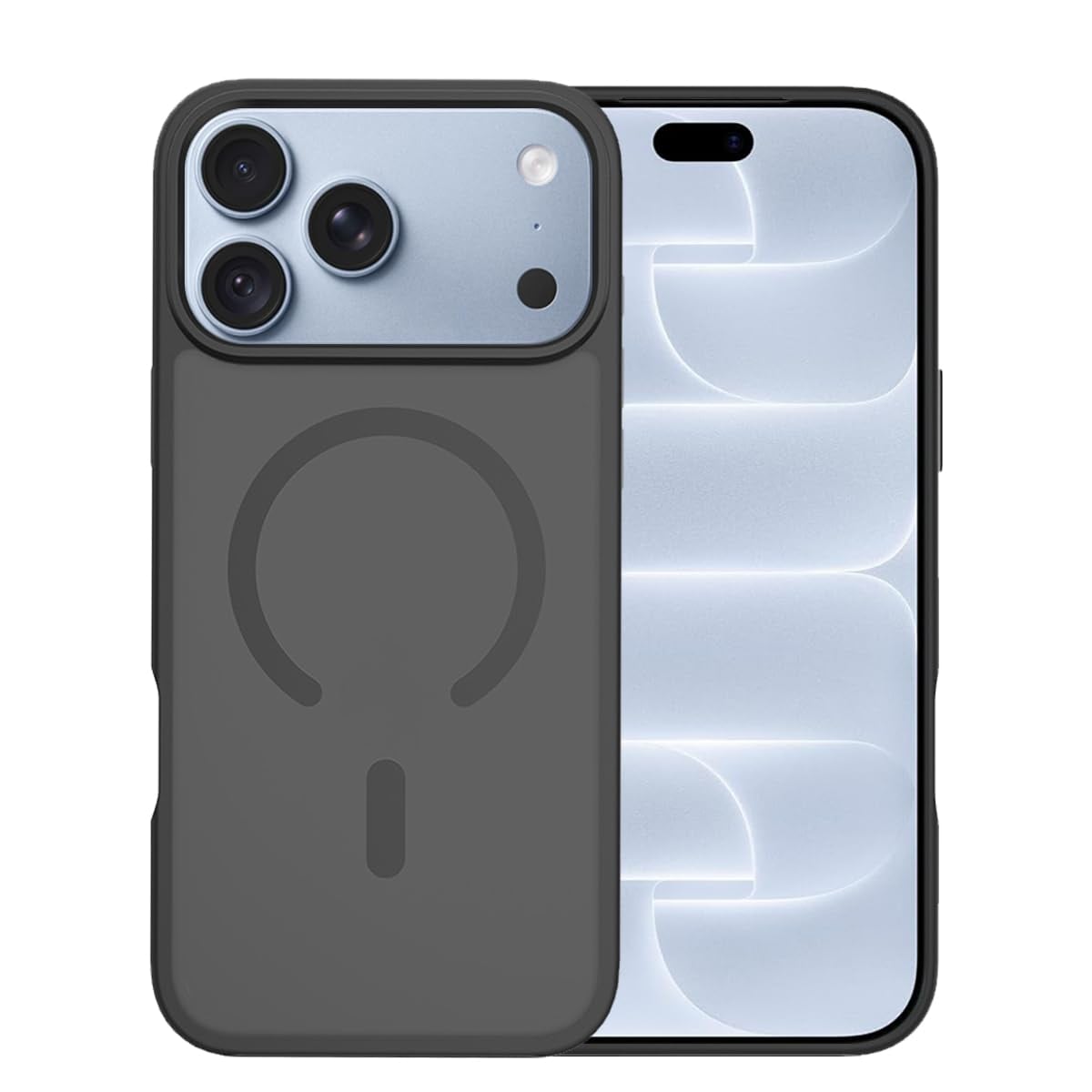 KPNS スマホケース 対応 iPhone 18 Pro 用の ケース 耐衝撃 滑り止め 指紋防止 米軍MIL規格 マット仕上げ Magsafe 対応 ワイヤレス充電 携帯ケース いphone18pro ケース (ブラック)