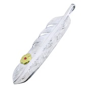 在庫あり　Taro Washimi 鷲見太郎 L arabesque flight feather 02 S K18 flower metal  ruby 2mm