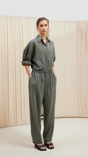 LEMAIRE -RELAXED PANTS(DRY SILK)-: ASH GREY,