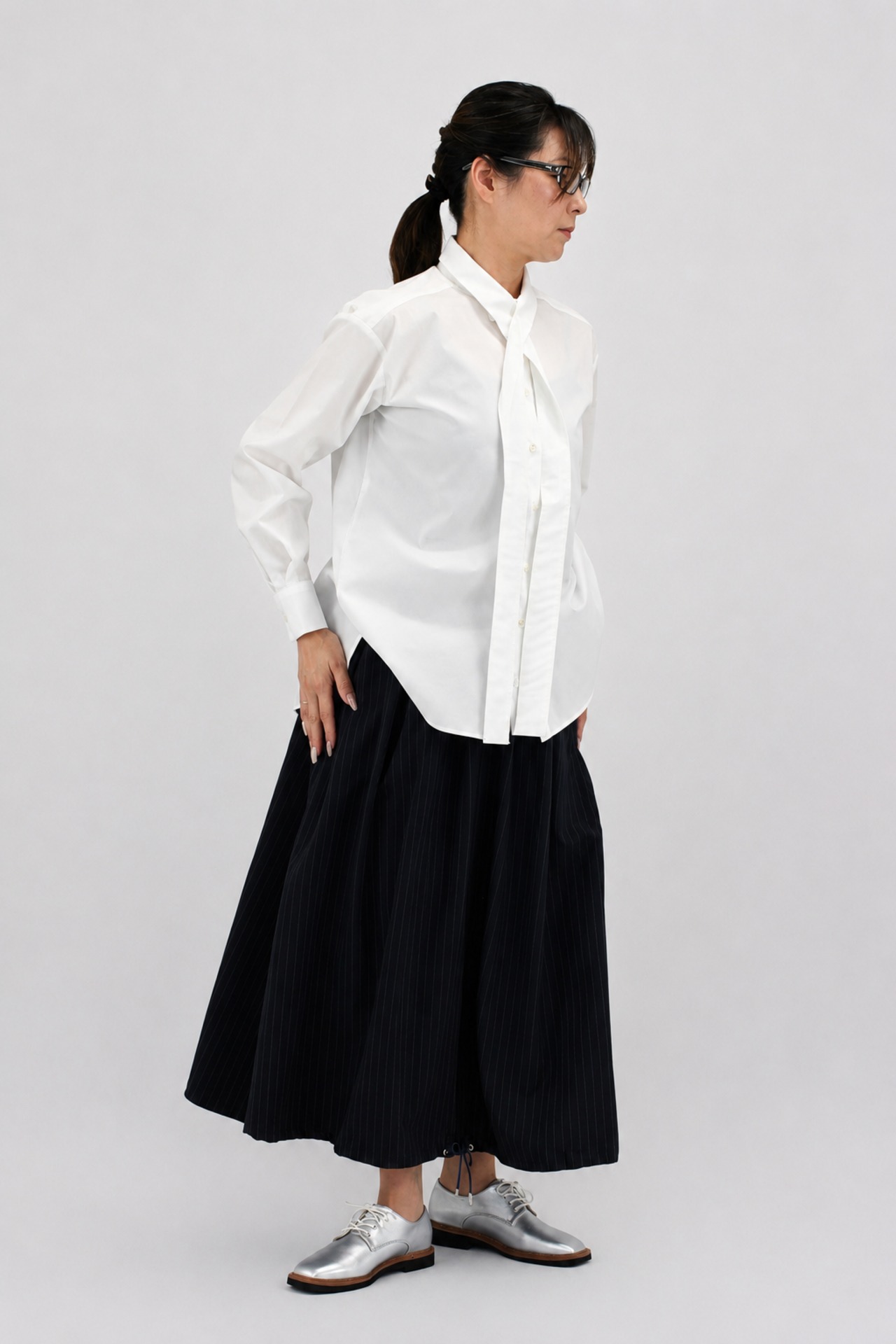 【CHIDORI】コンバーチブルカラーシャツ / OFF WHITE（CH2603-005）