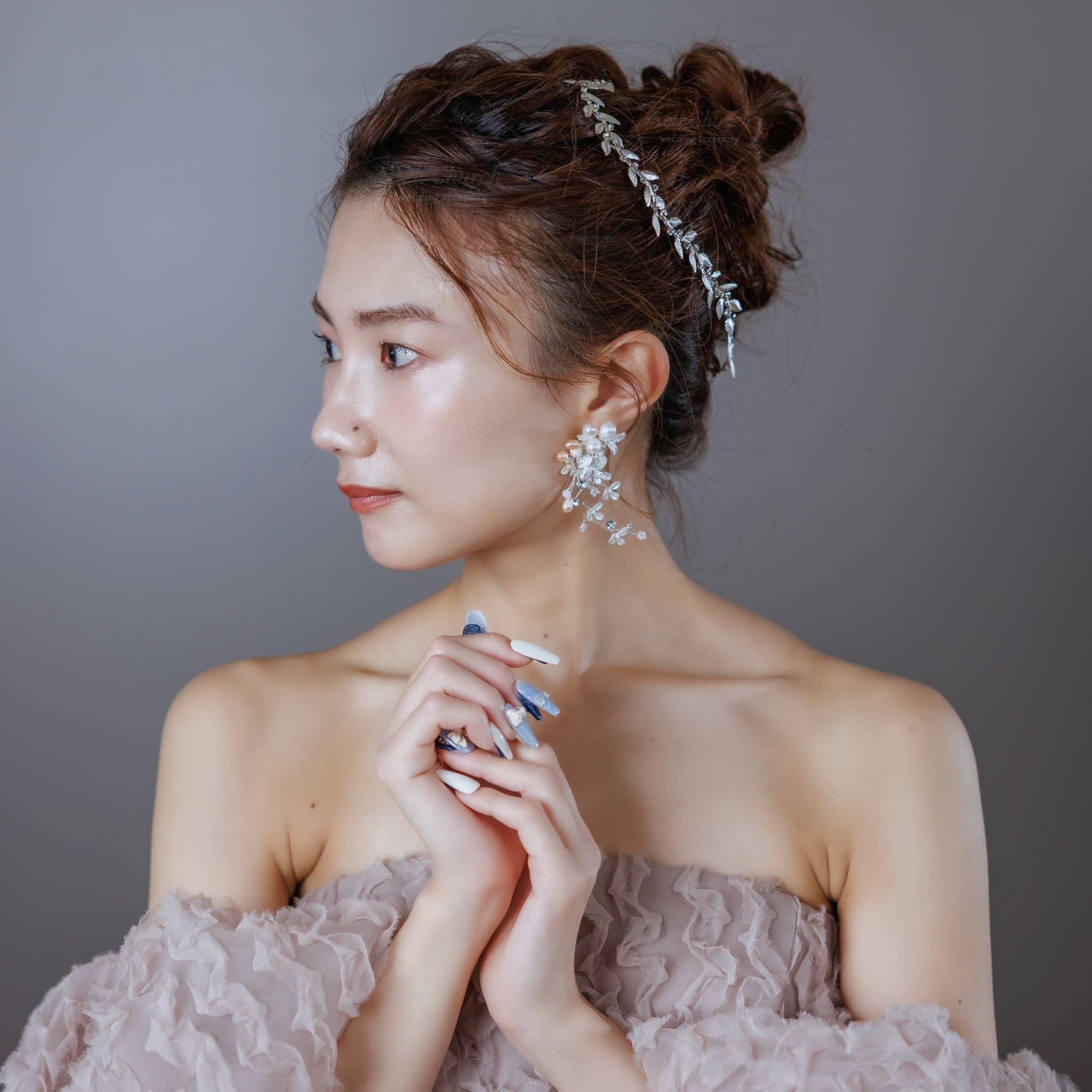 ピアス イヤリング | 小枝アクセサリー | パール | リーフモチーフ