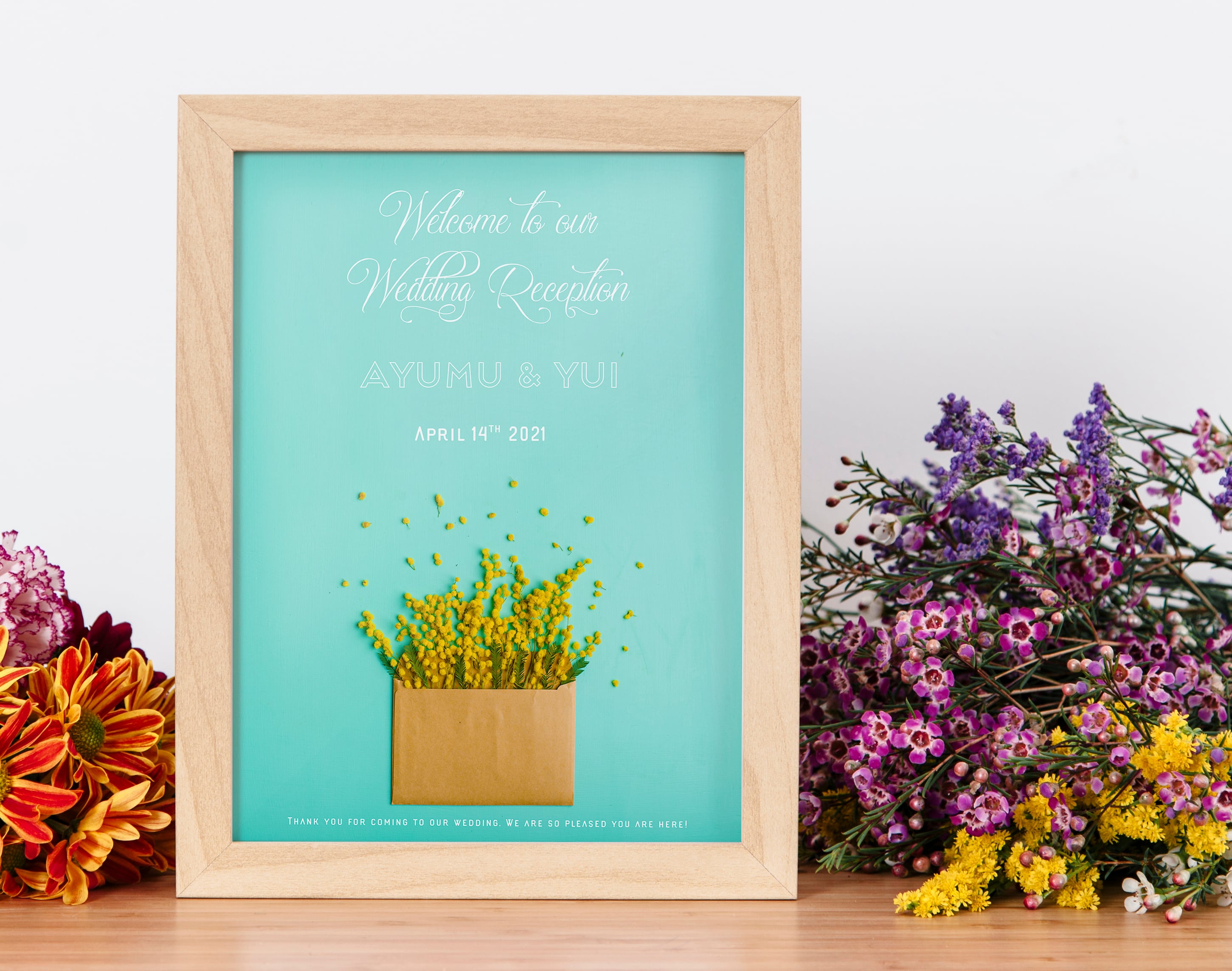 50%OFF!!【ミモザ】ウェルカムボード│結婚式 ミントグリーン | DIY