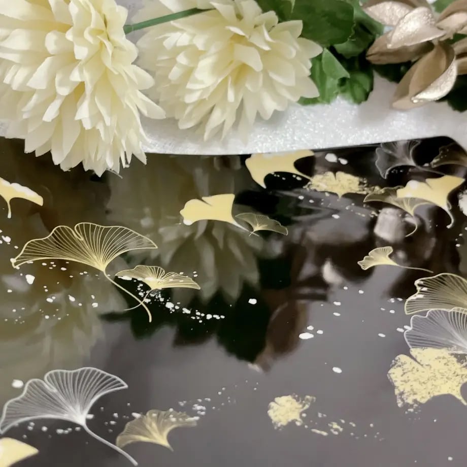 白磁用】つや黒まきえ・和モダンいちょう転写紙 イチョウ 転写紙(A3