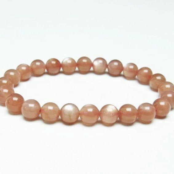 オレンジムーンストーン ブレスレット 8mm 一点物 メール便可 [M便 1/10] 111-29621