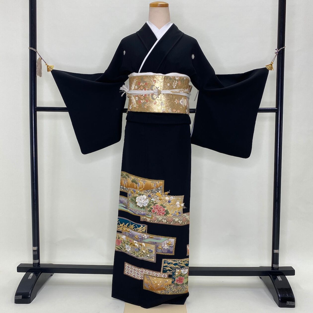 黒留袖 帯 帯揚げ 帯締め 長襦袢 5点セット 結婚式 着物 Lサイズ 1567 