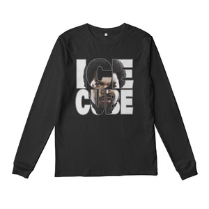 Ice Cube face L/S TEE  (black/white)