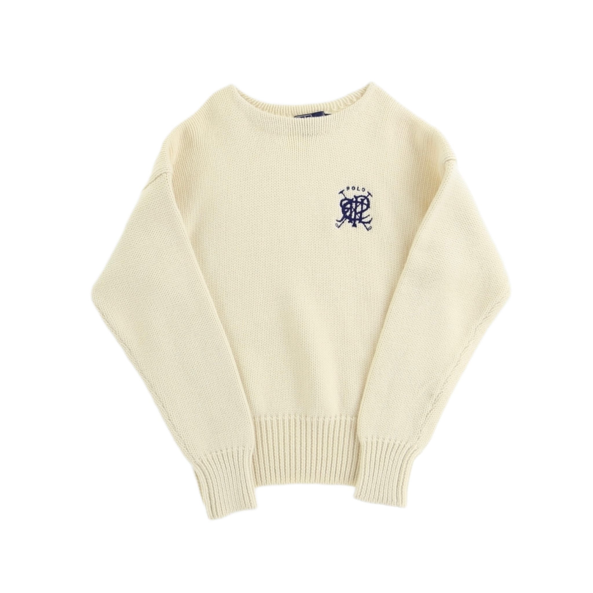 Polo by Ralph Lauren 肉厚100%ウール ミドルゲージ ロゴニット