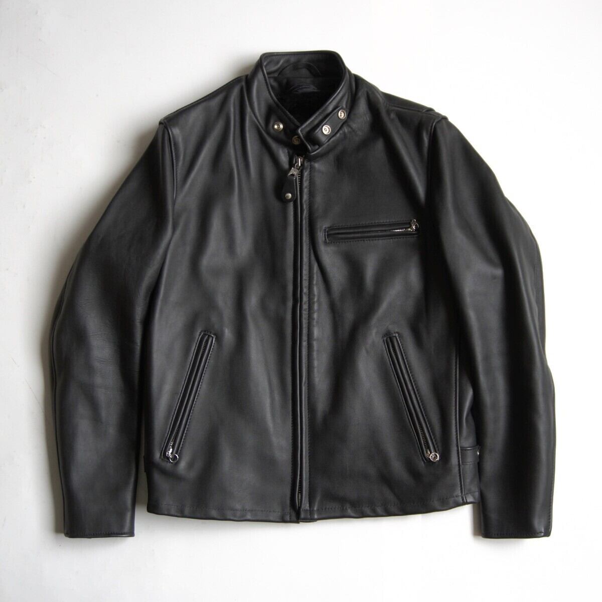 雰囲気抜群】SCHOTT【214D/レザーダウンジャケット】40 ブラック
