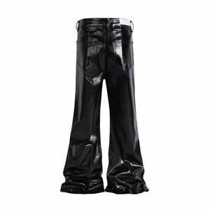 luster black coating flare denim