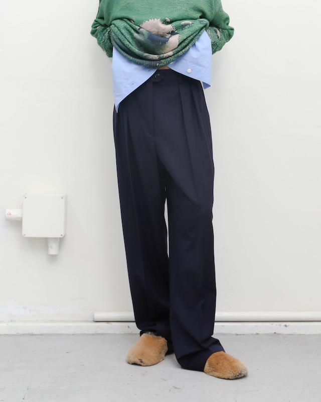 1990s ESCADA -  tucked wide wool trousers