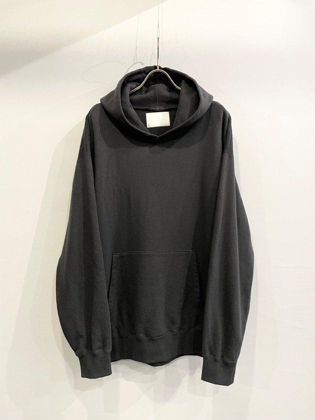 TrAnsference loose fit sweat hoodie - imperfection black garment dyed