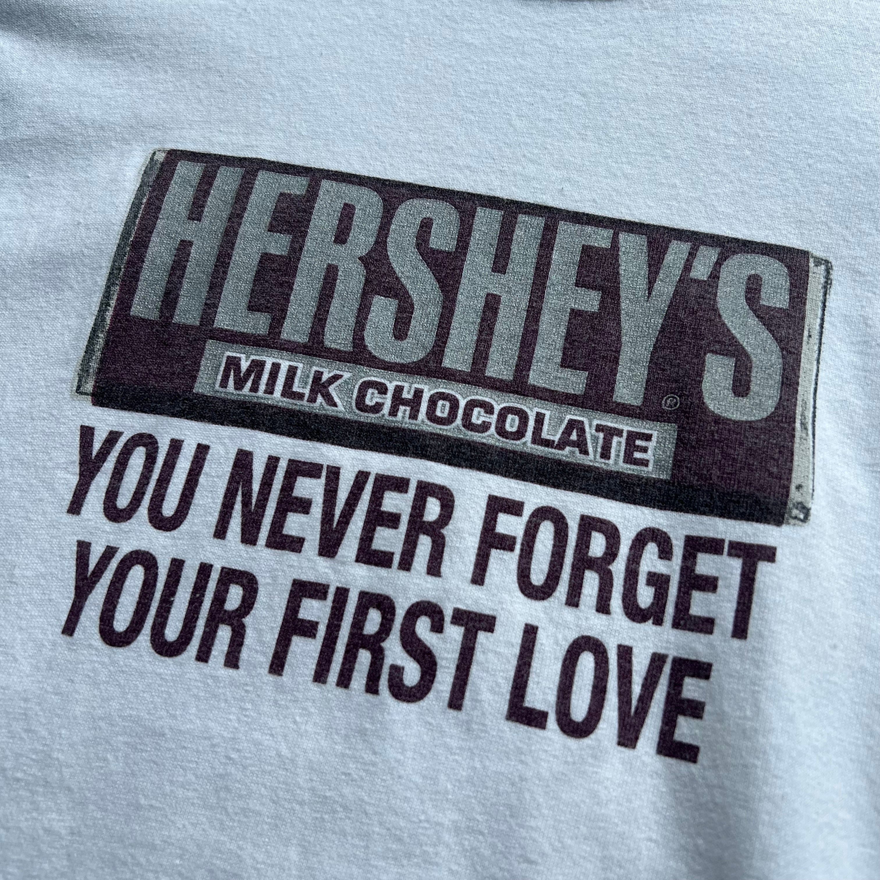 【HERSHEY’S/ハーシーズ】ラグラン Tシャツ 80年代 HERSHEY'S ハーシーズ 企業ロゴプリントTシャツ メンズL相当