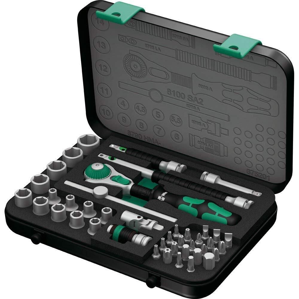 1754]Wera 1/4サイクロップラチェットセット 42ピース 8100SA2