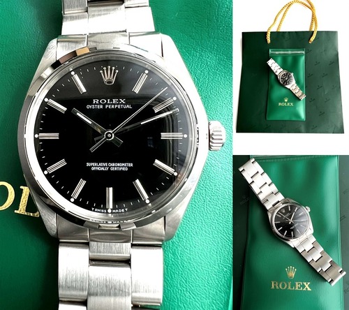 ROLEX　ロレックス　オイスターパーペチュアル クロノメーター　35mm　黒　自動巻き　メンズ　時計 　OH済み 保証書 ギャラ付き 完備