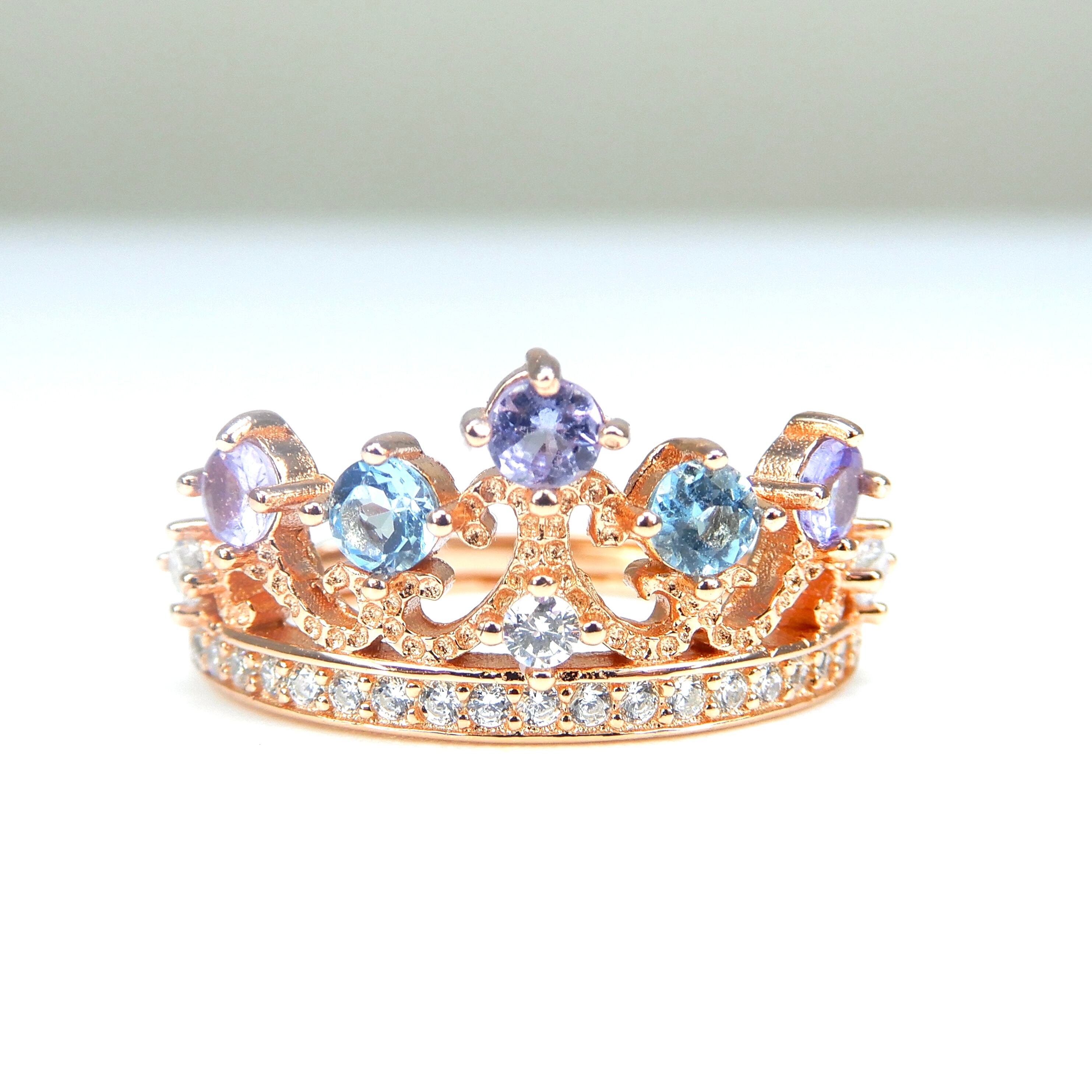 Princess Tiara Ring♦︎タンザナイト・ブルートパーズ♦︎《0079》