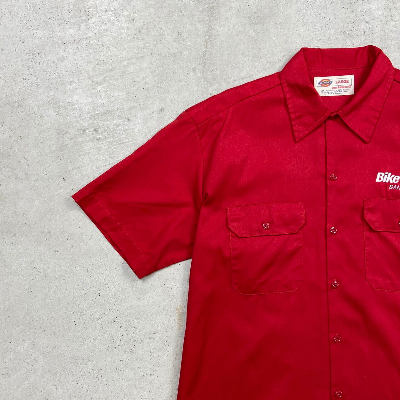 Dickies ディッキーズ 半袖 ワークシャツ 企業ロゴ刺繍 メンズL 相当