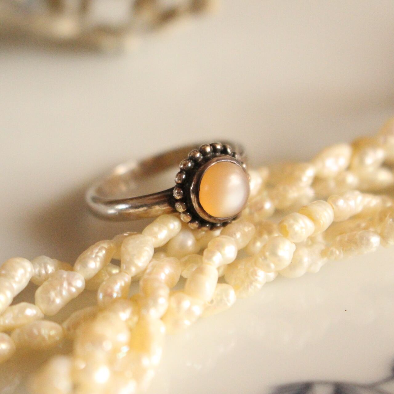 silverリング ベビーピンク