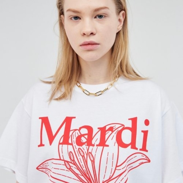 [MARDI MERCREDI] TSHIRT BELLE DE JOUR_WHITE RED 正規品  韓国 ブランド 韓国ファッション 韓国代行 Tシャツ