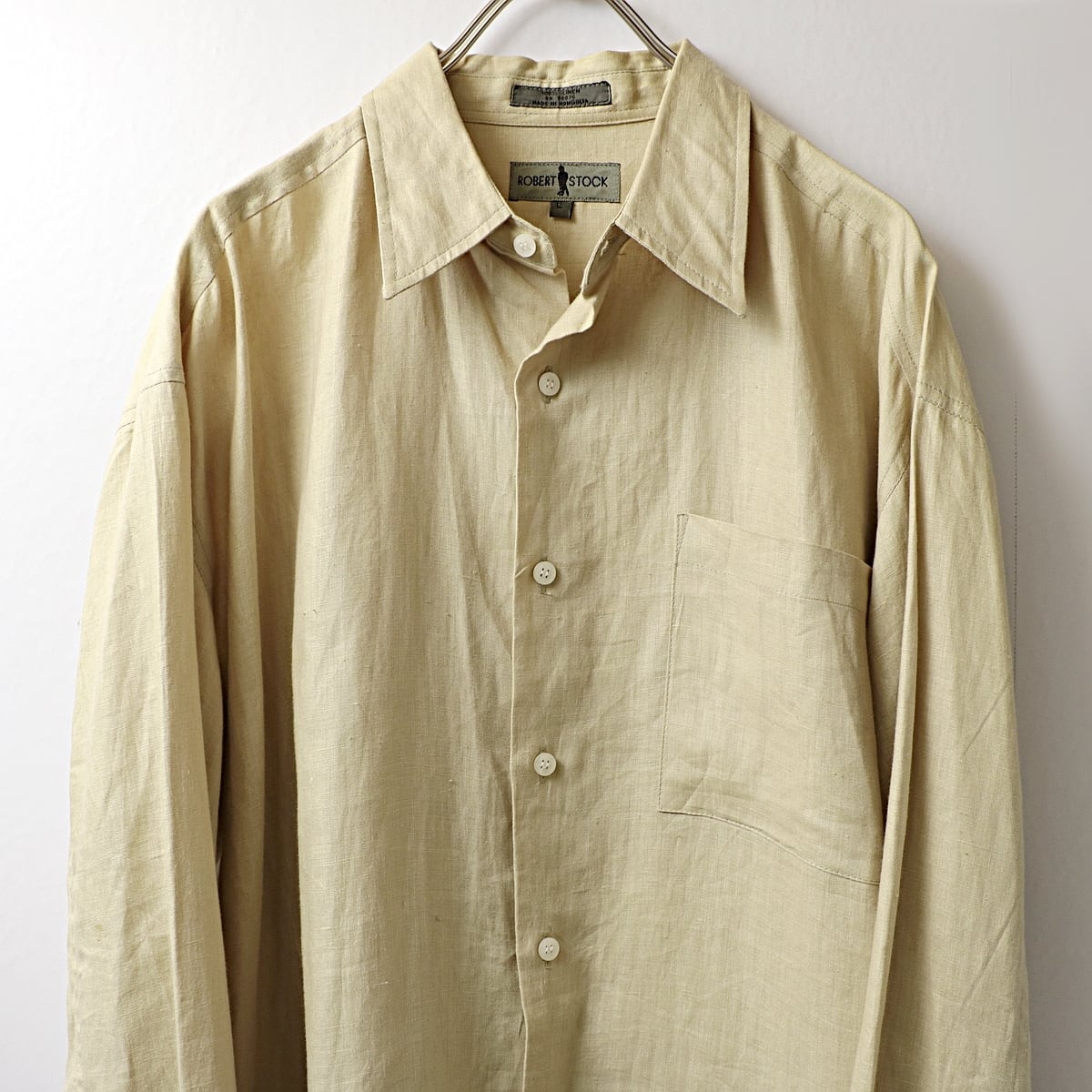 極上！美品 ロバートストック ROBERT STOCK カシミヤ100％ 上質メルトンウール ステンカラーコート チャコールグレー色/S 90s~ ROBERT STOCK ロバートストック \u201dsolid color\u201d リネン 長袖