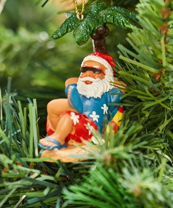 ハワイのクリスマスオーナメントと木製ブックマーク クリスマス