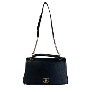 【最終処分SALE】CHANEL シャネル Vステッチ  キャビアスキン ショルダーバッグ ブラック A-7539