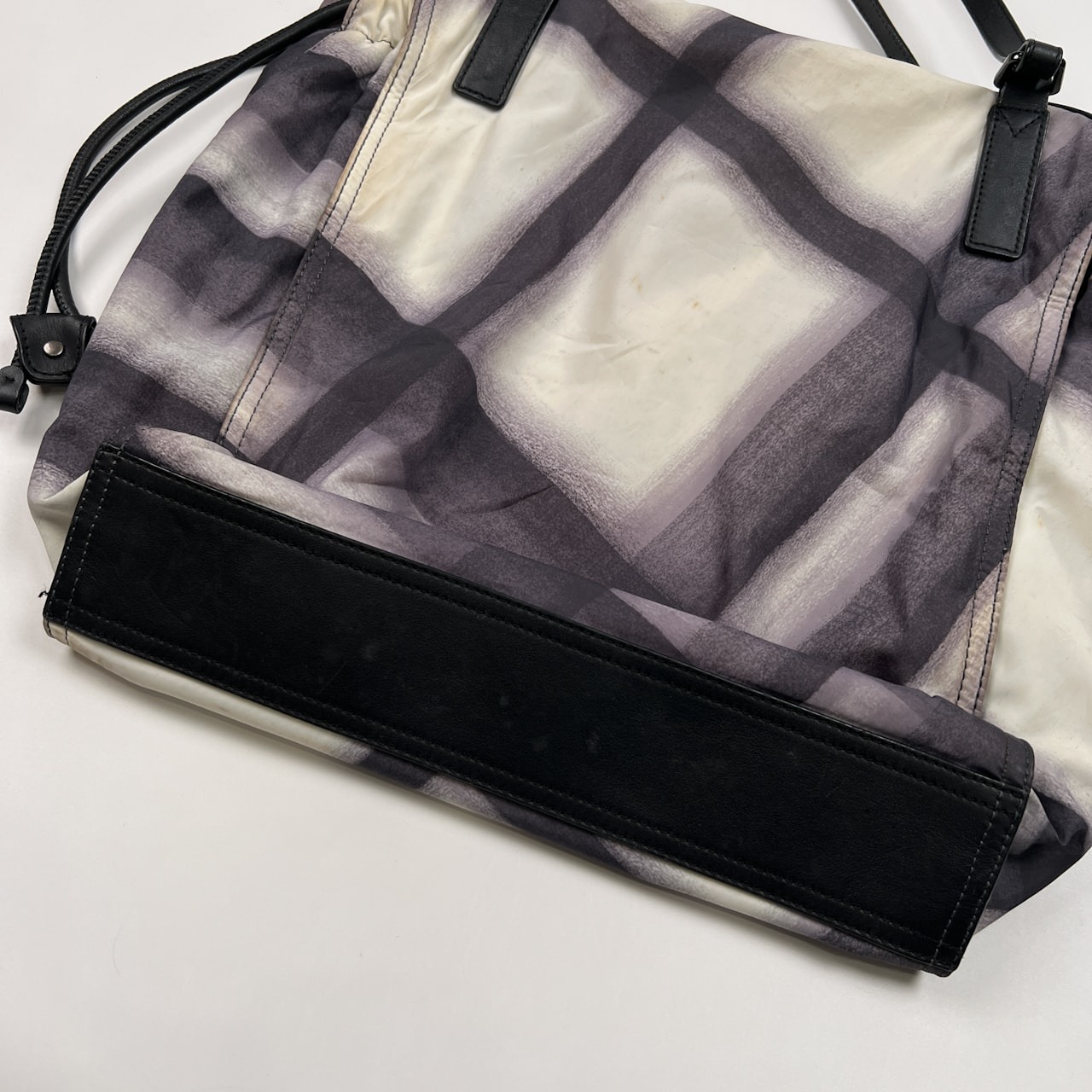 BURBERRY バーバリー 斜めチェック 部分レザー トートバッグ ハンドバック