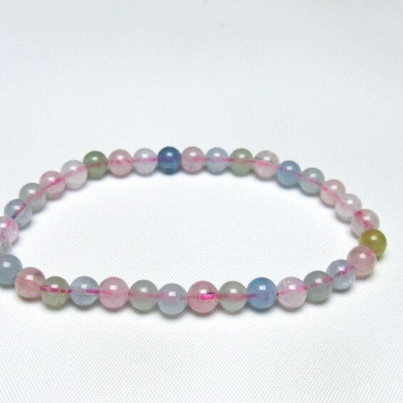 ミックスカラーベリル ブレスレット 5mm 一点物 メール便可 [M便 1/10] 111-48822