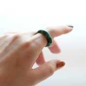 【16号】定番！ 濃緑翡翠甲丸リング A貨翡翠 jd_rg1005