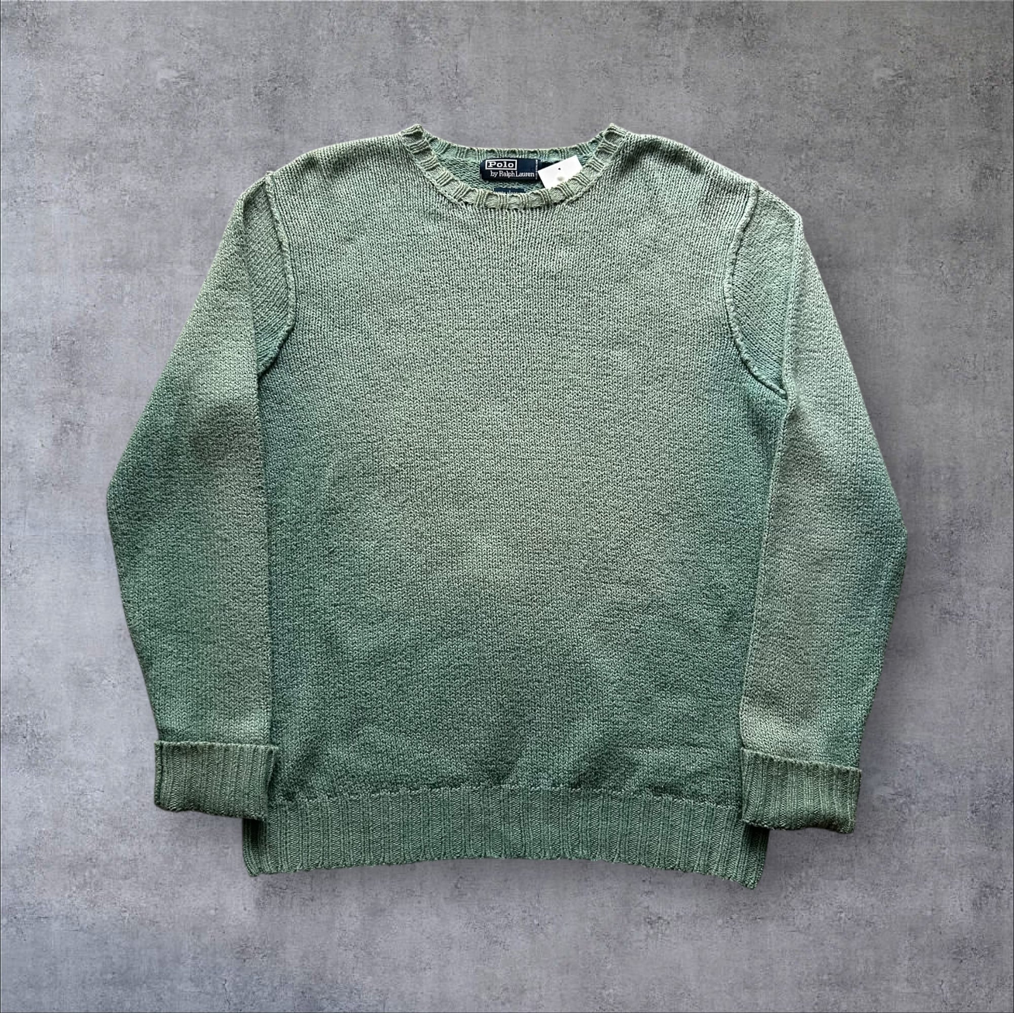 Rare Model!! Early 1990s POLO Ralph Lauren "Inside Out Design" sunfade cotton knit