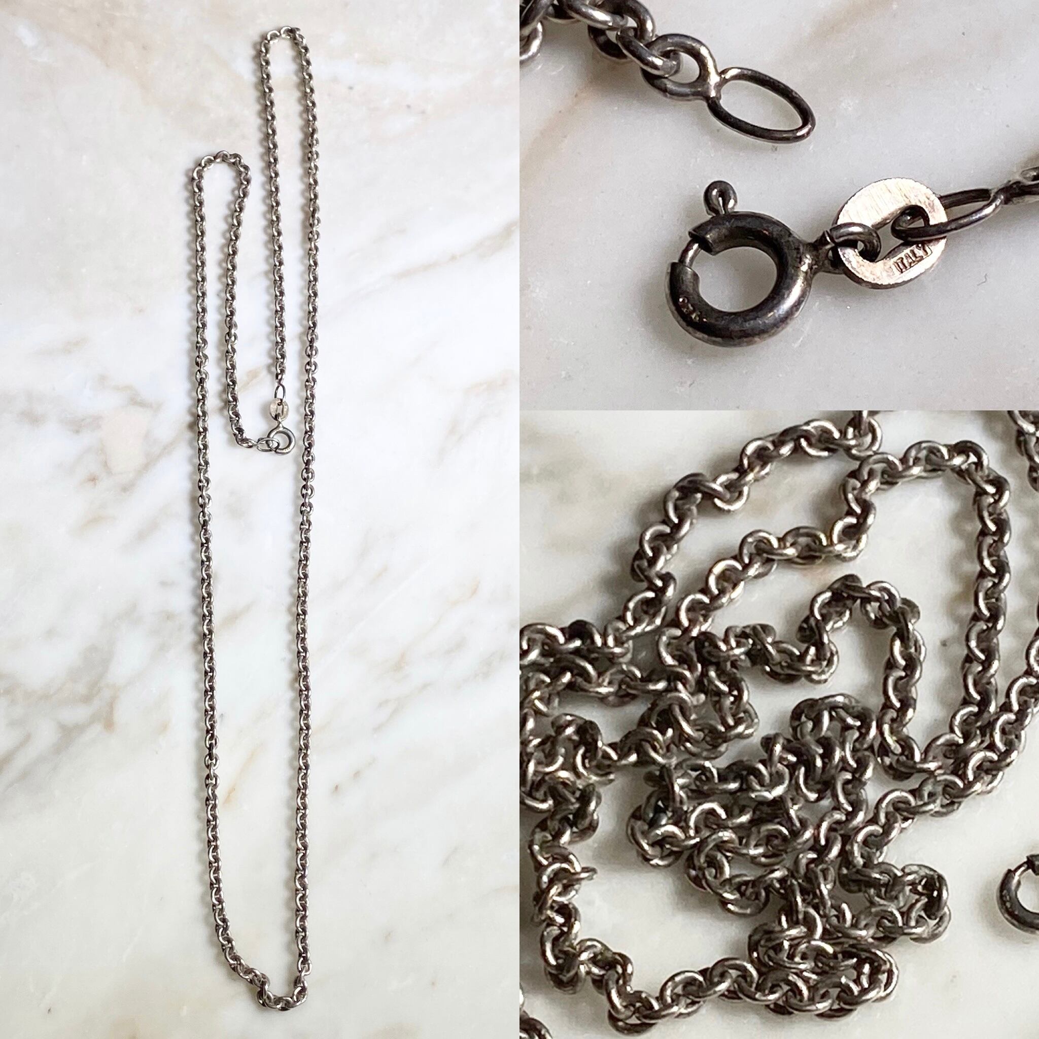 Vintage Italian Silver Chain Necklace