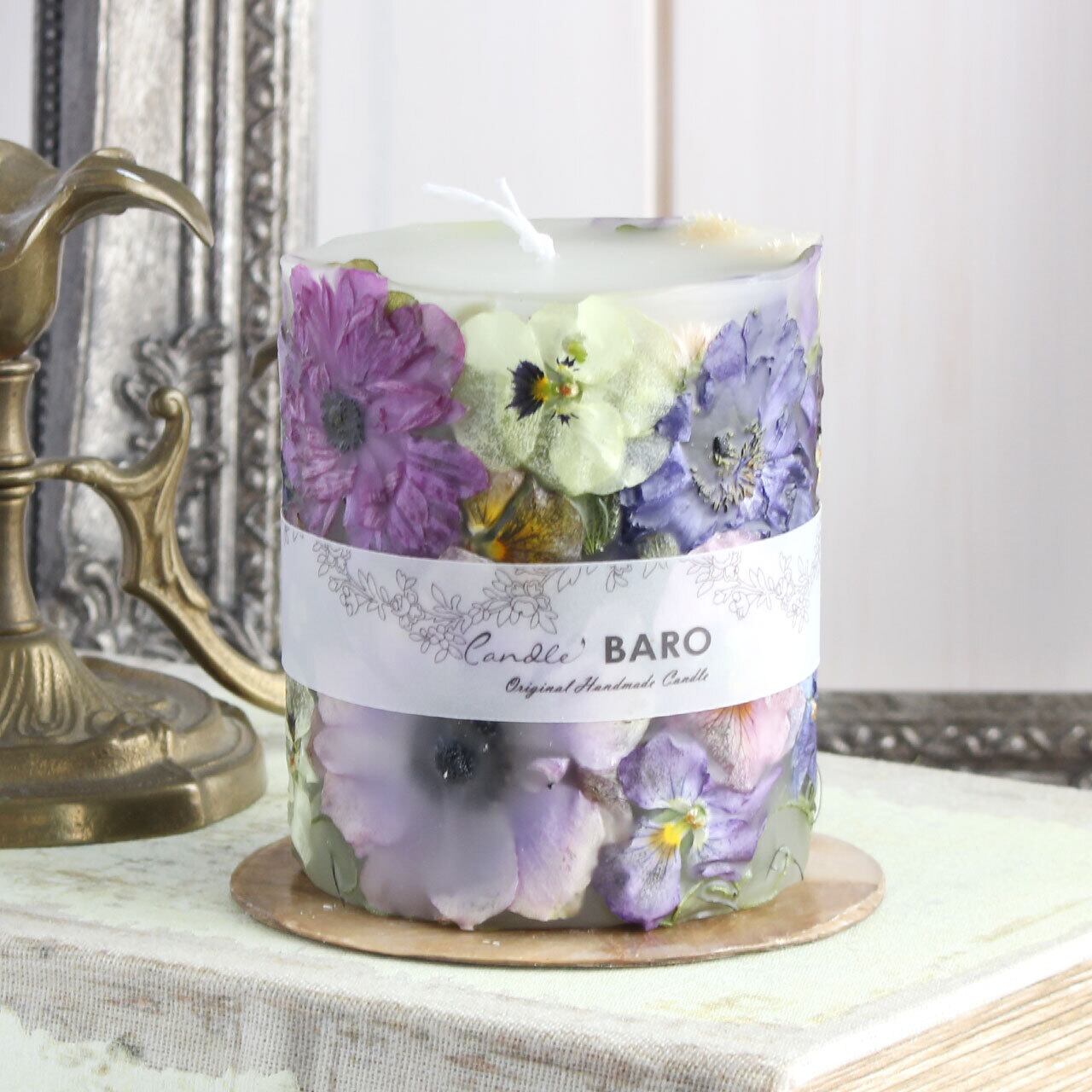 B100 アネモネとビオラのガーデンボタニカルキャンドル Candle Baro B100 アネモネとビオラのガーデンボタニカルキャンドル Candle Baro