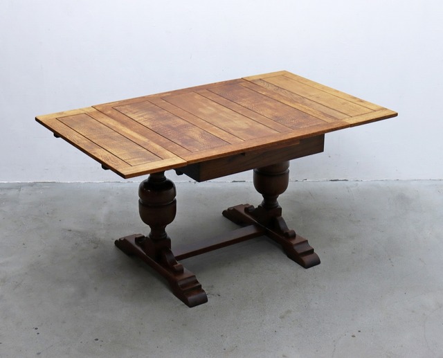 英国 イギリス ヴィンテージ オーク材 クラシカル ドローリーフテーブル ダイニング 伸長式 アンティーク