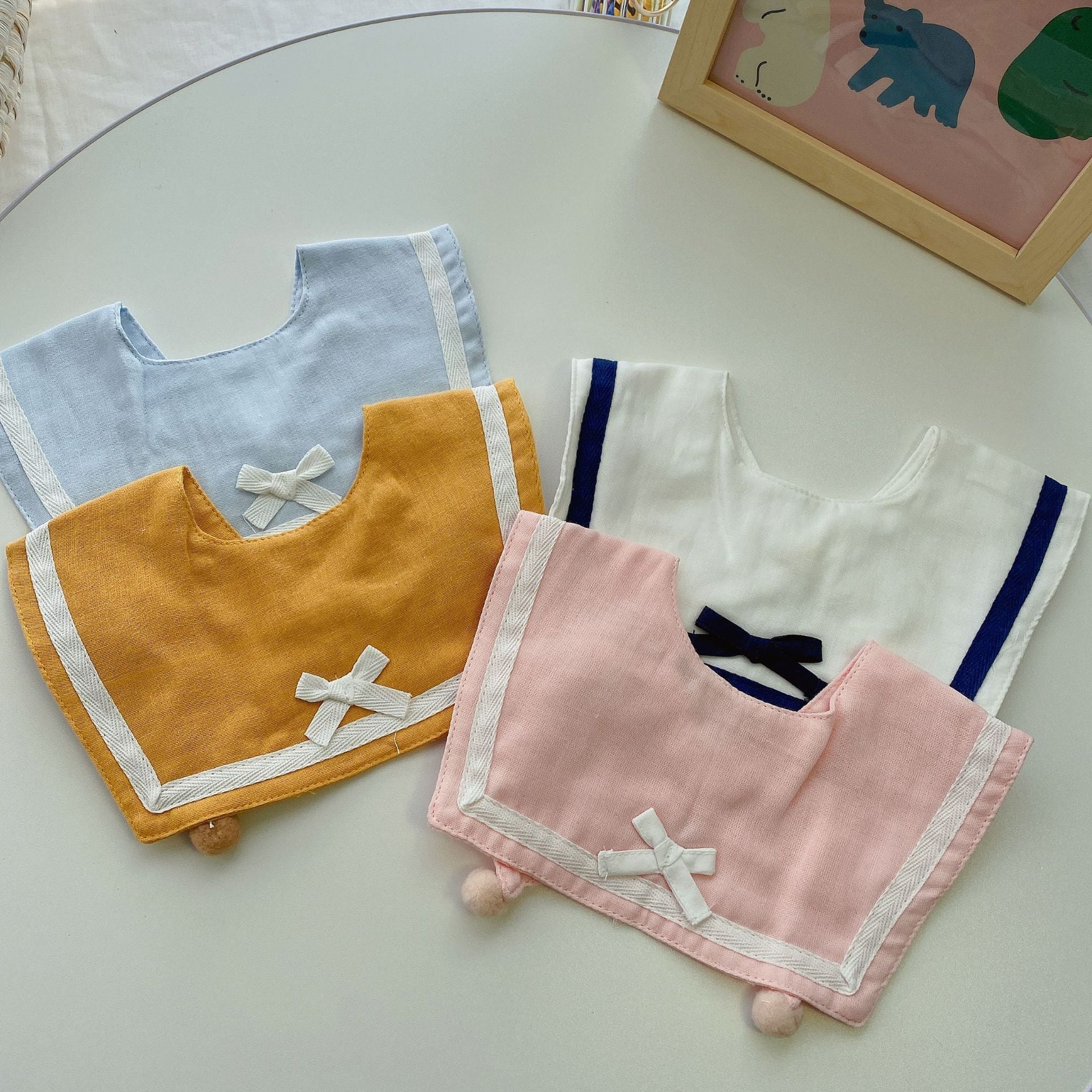 BABY】夏新作セーラーカラーリボン付きベビースタイ | 韓国子供服通販