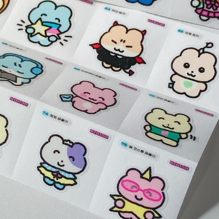 HEEHEECLUB] 貼ってはがせる PVC ランダム ステッカー シール セット