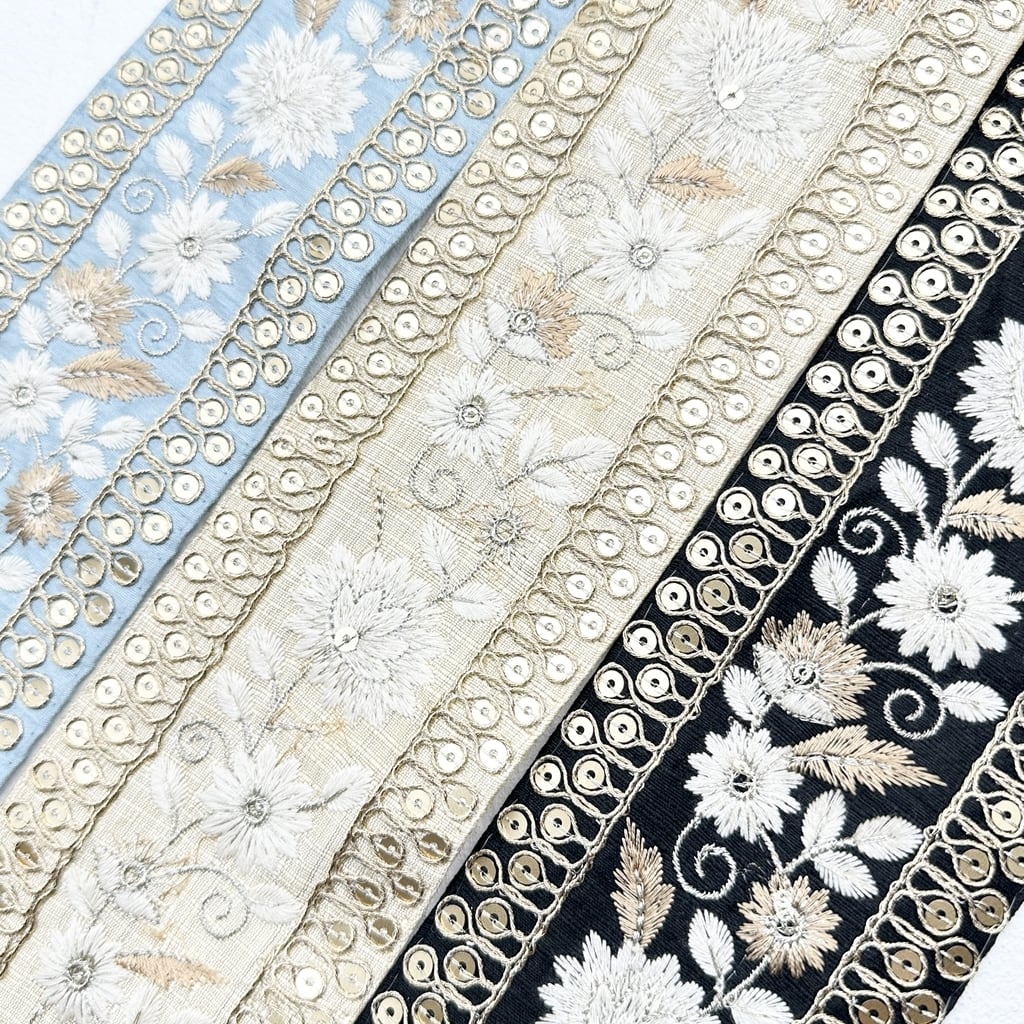 プレシャスモーメント [シャンパンゴールド]インド刺繍リボン 2240