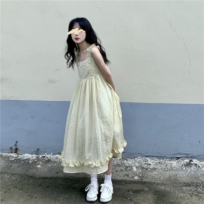 スカート ドレス サマー薄手 大人ガーリー スウィート キュート カジュアル 夏物 萌量不足73893880085