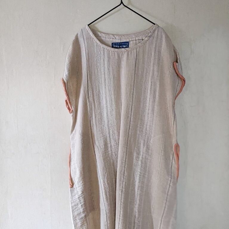 チェンマイ 涼しげコットン刺し子刺繍つきチュニックワンピース | sora  