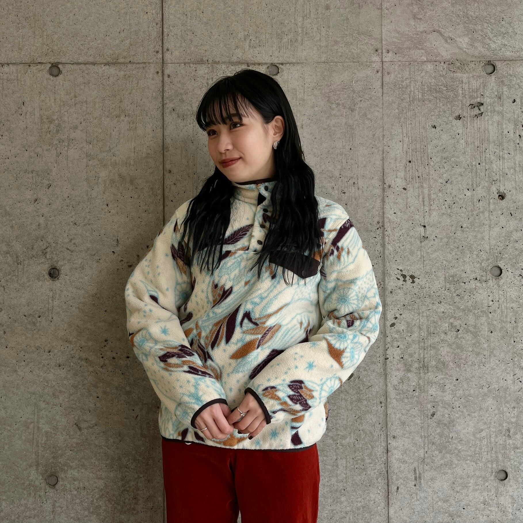 size:S patagonia パタゴニア シンチラスナップT フクロウ柄