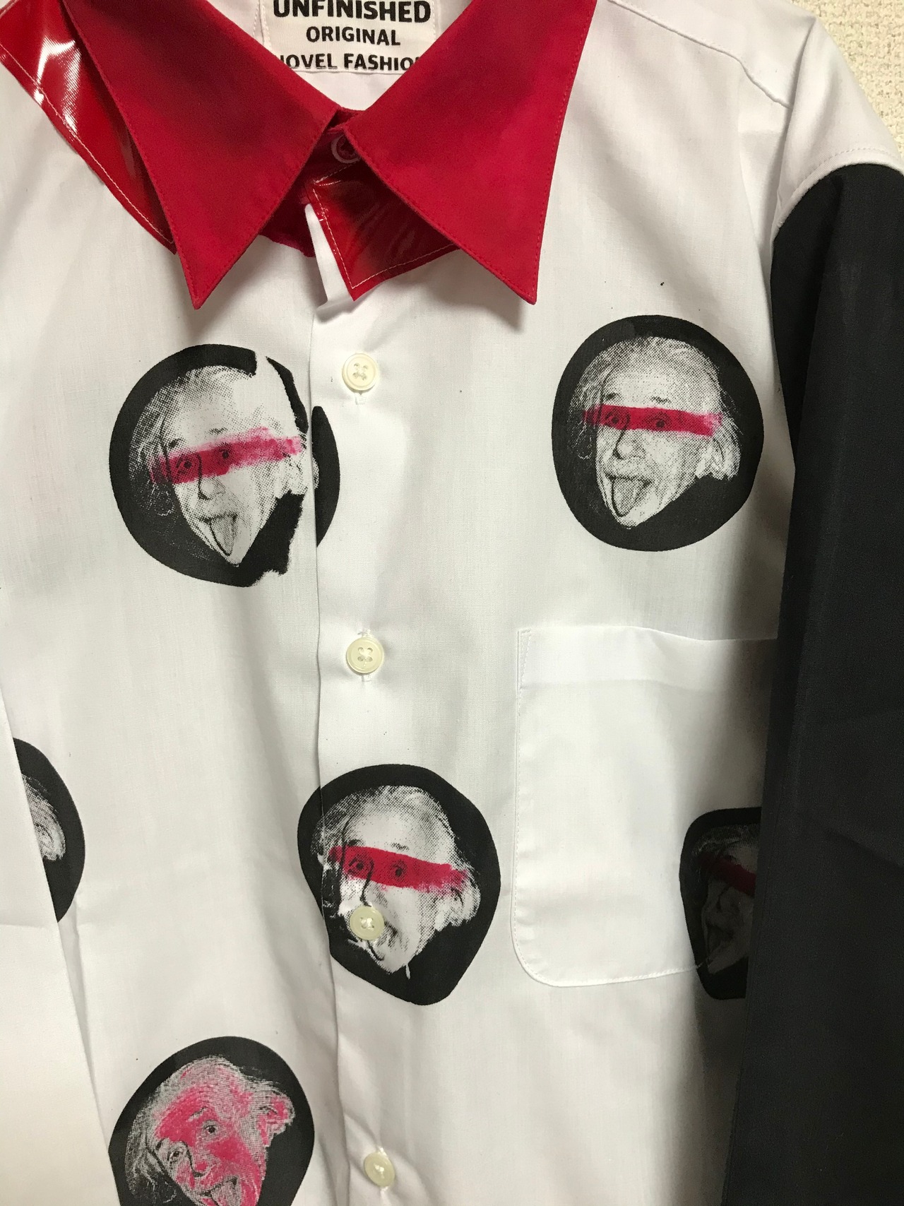 UNFINISHEDアインシュタイン総柄シャツ