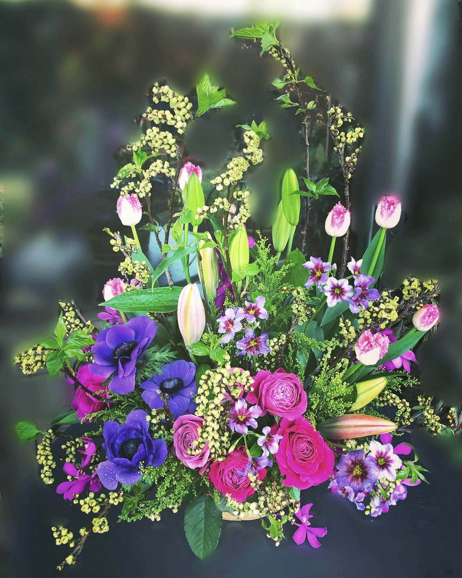 カラフルな小花リース(造花) | アトリエユーカリ(Yang.florist)