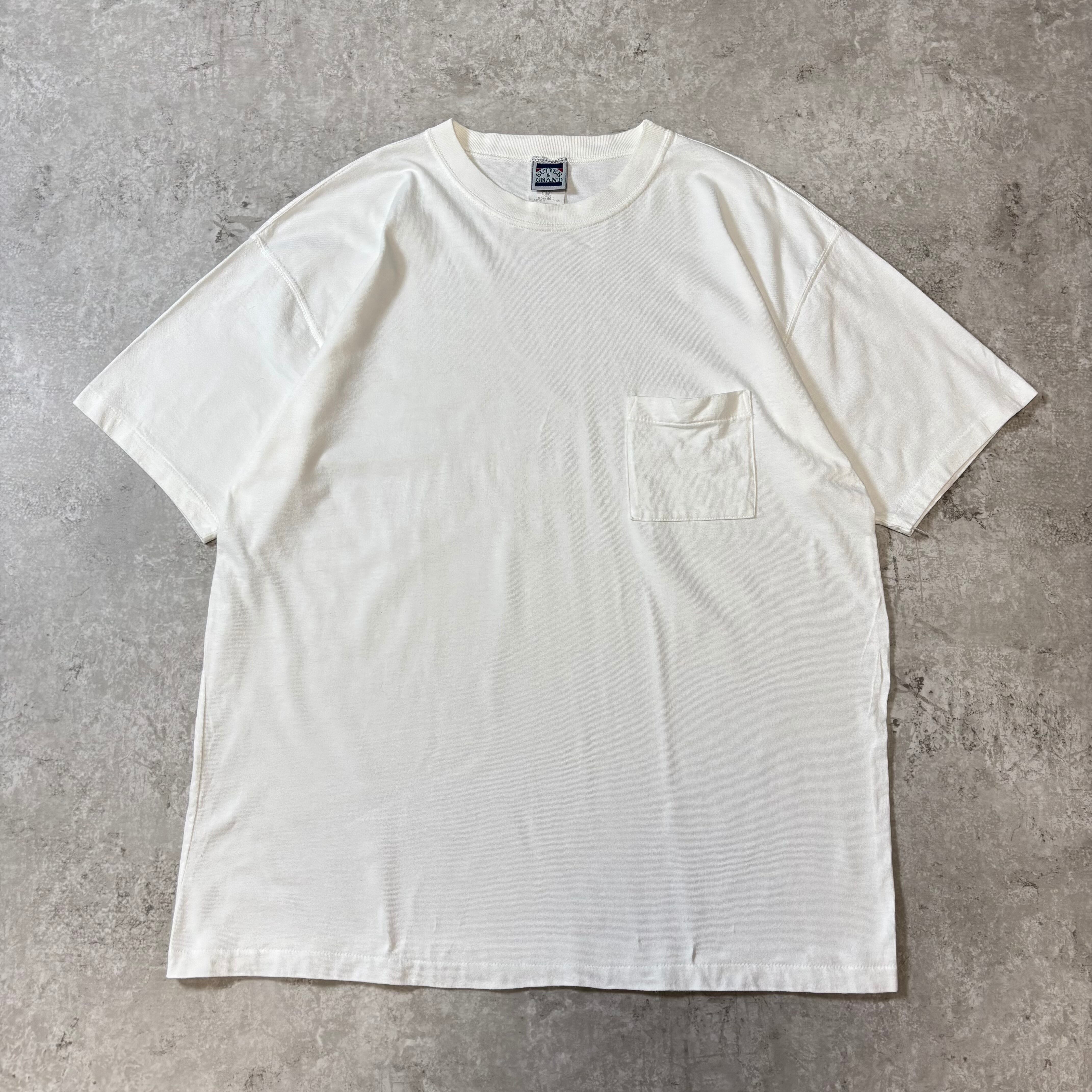 1990s "SUTTER&GRANT" S/S T-shirt "Made in USA" / 1990年代 無地 ポケット Tシャツ 白 ホワイト アメリカ製