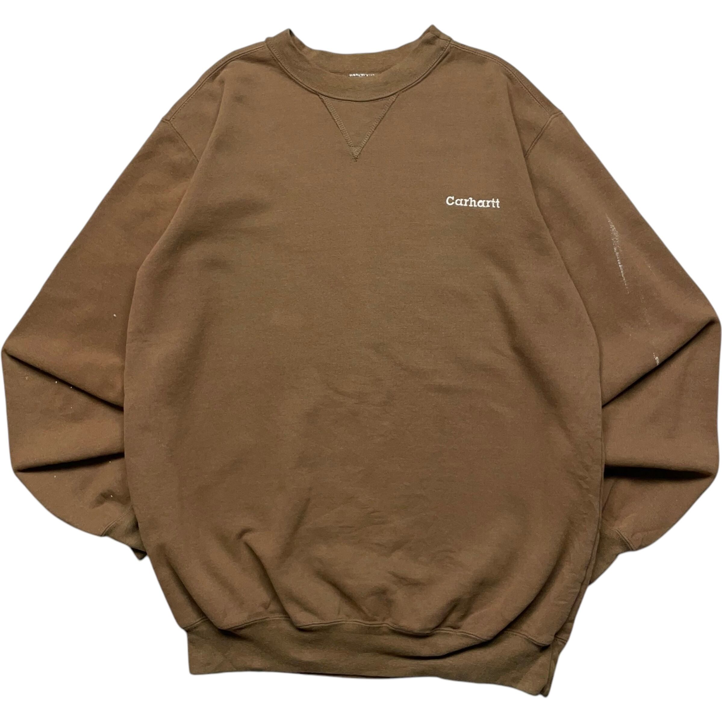 《M》 Carhartt カーハート スウェット 刺繍ロゴ ワンポイント ブラウン no.6272