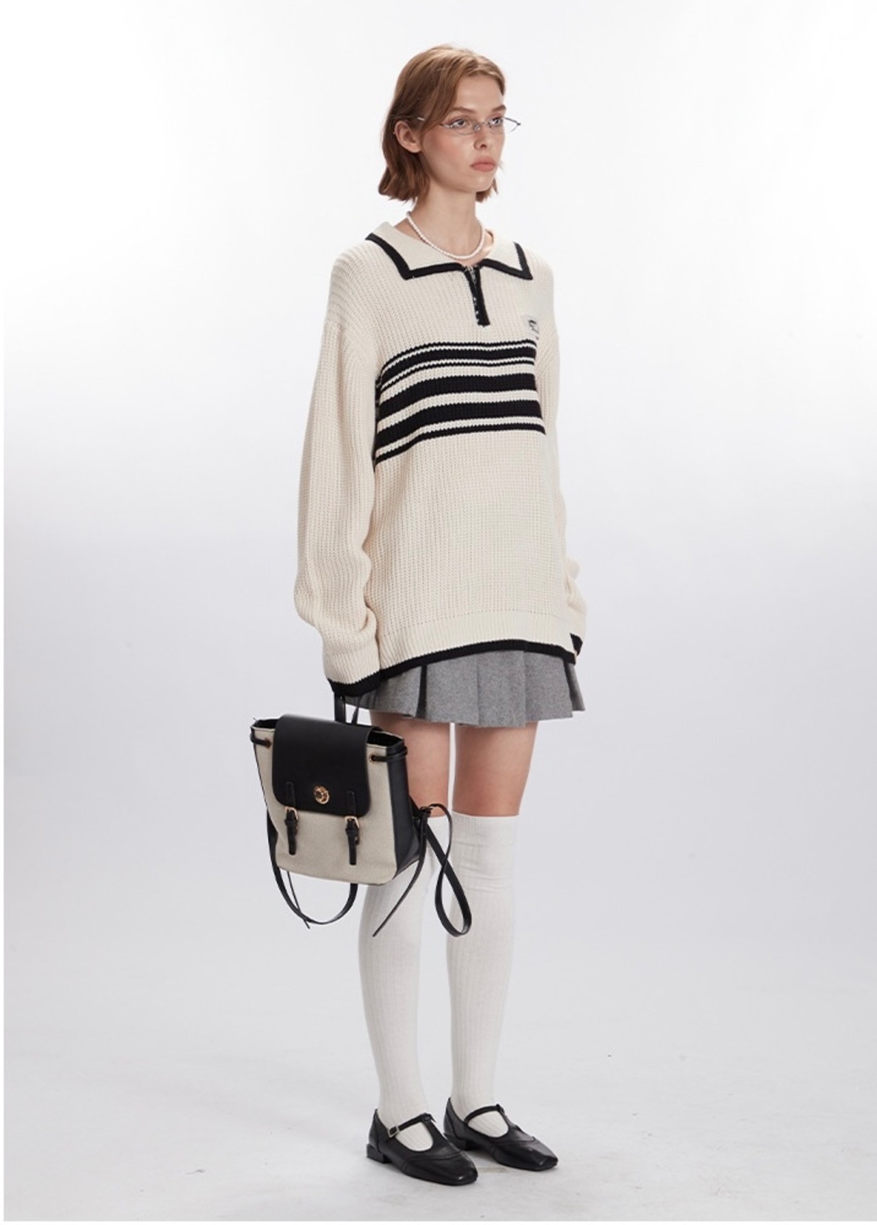 クラシックボーダーセーラーリブニット UH00012