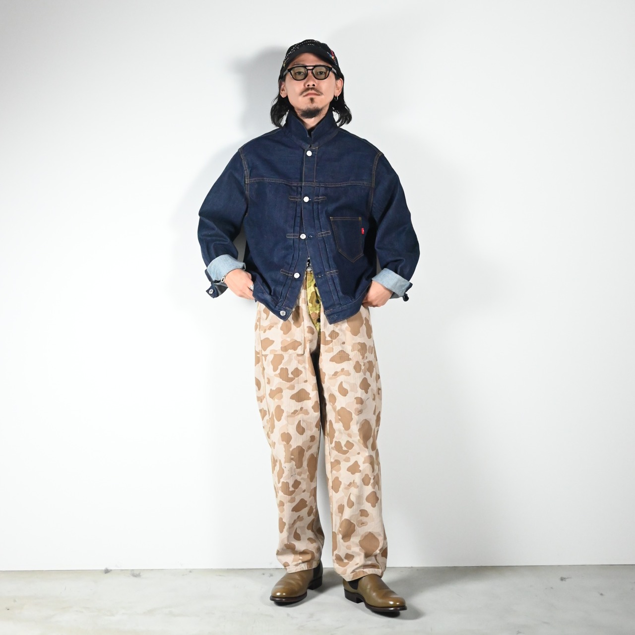 BOWWOW(バウワウ)DUCK HUNTER CAMO FIELD PANTS (裏側)コーディネート