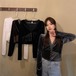 ✞ オータム♡Vネックレースシャツブラウスゴールドベルベットショートトップス 大人女子☆ ロング 秋物 ✞ゴスロリ SM ミリ 甘ロリ クラロリ 和ロリ エレガント 黒ロリ 姫ロリ 華ロリ BB-BB74773930860
