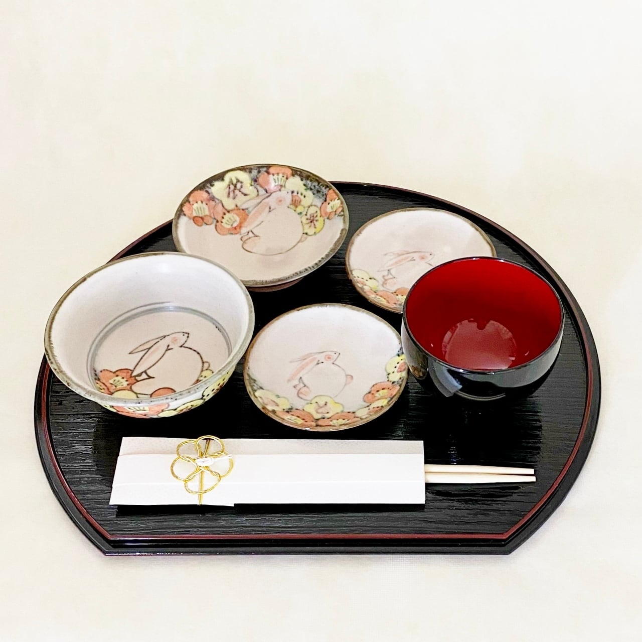 <赫三郎窯>お食い初め 名入り 食器セット(女の子)