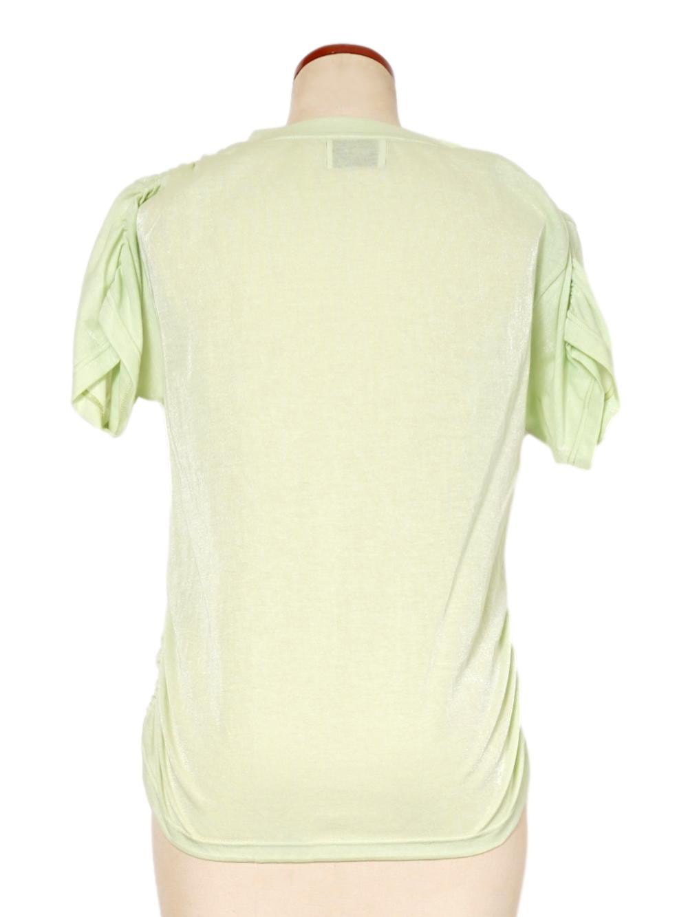 See-through Gathered T-shirt | PEIEN ONLINE STORE